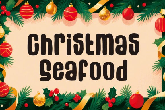 Christmas Seafood: A Festive Display Font for Handmade Shop Brands
